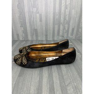 Sam Edelman Charleen Studded Ballet Flats 6.5 Black Gold